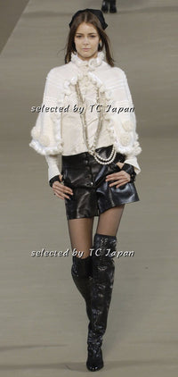 CHANEL 06A Ivory Creme Cashmere Mohair Cape Cardigan 38 46 48 50 シャネル カシミア モヘア アイボリー クリーム ポンチョ ケープ カーディガン 即発