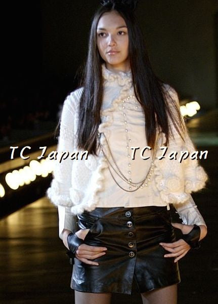 CHANEL 06A Ivory Creme Cashmere Mohair Cape Cardigan 38 46 48 50 シャネル カシミア モヘア アイボリー クリーム ポンチョ ケープ カーディガン 即発