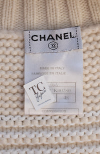 CHANEL 06A Ivory Creme Cashmere Mohair Cape Cardigan 38 46 48 50 シャネル カシミア モヘア アイボリー クリーム ポンチョ ケープ カーディガン 即発
