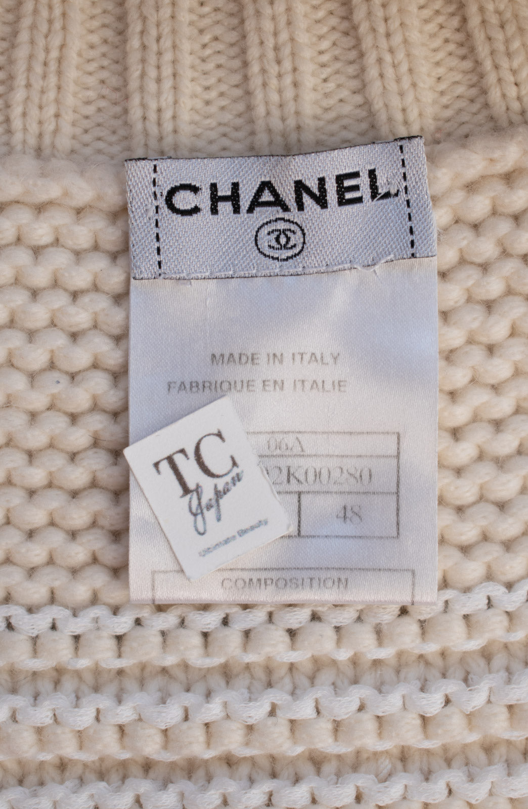 CHANEL 06A Ivory Creme Cashmere Mohair Cape Cardigan 38 46 48 50 シャネル カシミア モヘア アイボリー クリーム ポンチョ ケープ カーディガン 即発