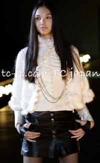 CHANEL 06A Ivory Creme Cashmere Mohair Cape Cardigan 38 46 48 50 | US