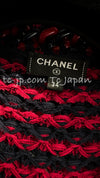 CHANEL 18PS Red Navy Striped Chain Trimming Knit Cardigan 36 38 シャネル レッド ネイビー ストライプ  チェーントリミング ニット カーディガン 即発