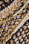 CHANEL 11S Champagne Gold Navy Knit Cardigan Dress 38 シャネル シャンパンゴールド ネイビー 女優の ニット カーディガン ワンピース 即発