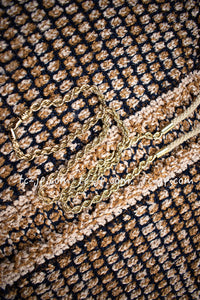 CHANEL 11S Champagne Gold Navy Knit Cardigan Dress 38 シャネル シャンパンゴールド ネイビー 女優の ニット カーディガン ワンピース 即発
