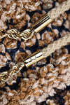 CHANEL 11S Champagne Gold Navy Knit Cardigan Dress 38 シャネル シャンパンゴールド ネイビー 女優の ニット カーディガン ワンピース 即発