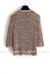 CHANEL 11S Champagne Gold Navy Knit Cardigan Dress 38 シャネル シャンパンゴールド ネイビー 女優の ニット カーディガン ワンピース 即発