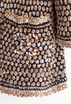 CHANEL 11S Champagne Gold Navy Knit Cardigan Dress 38 シャネル シャンパンゴールド ネイビー 女優の ニット カーディガン ワンピース 即発