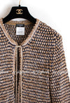 CHANEL 11S Champagne Gold Navy Knit Cardigan Dress 38 シャネル シャンパンゴールド ネイビー 女優の ニット カーディガン ワンピース 即発