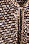 CHANEL 11S Champagne Gold Navy Knit Cardigan Dress 38 シャネル シャンパンゴールド ネイビー 女優の ニット カーディガン ワンピース 即発