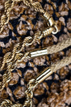 CHANEL 11S Champagne Gold Navy Knit Cardigan Dress 38 シャネル シャンパンゴールド ネイビー 女優の ニット カーディガン ワンピース 即発