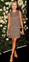 CHANEL 11S Champagne Gold Navy Knit Cardigan Dress 38 シャネル シャンパンゴールド ネイビー 女優の ニット カーディガン ワンピース 即発