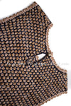 CHANEL 11S Champagne Gold Navy Knit Cardigan Dress 38 シャネル シャンパンゴールド ネイビー 女優の ニット カーディガン ワンピース 即発