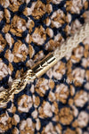 CHANEL 11S Champagne Gold Navy Knit Cardigan Dress 38 シャネル シャンパンゴールド ネイビー 女優の ニット カーディガン ワンピース 即発