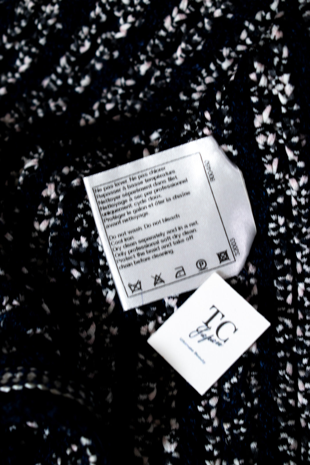 CHANEL 12S Navy Black Chain Cotton Knit Cardigan 36 シャネル ネイビー ブラック チェーン コットン ニット カーディガン 即発