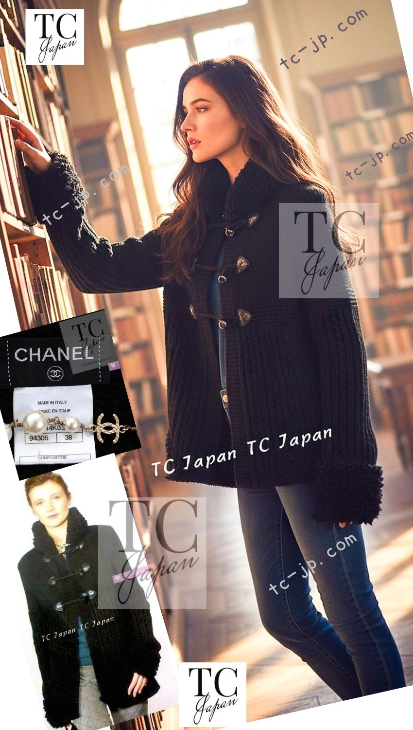 CHANEL 11A Black Cashmere 100% Cardigan Jacket 34 36 38 40 シャネル ブラック カシミア 100% カーディガン ジャケット 即発 - TC JAPAN