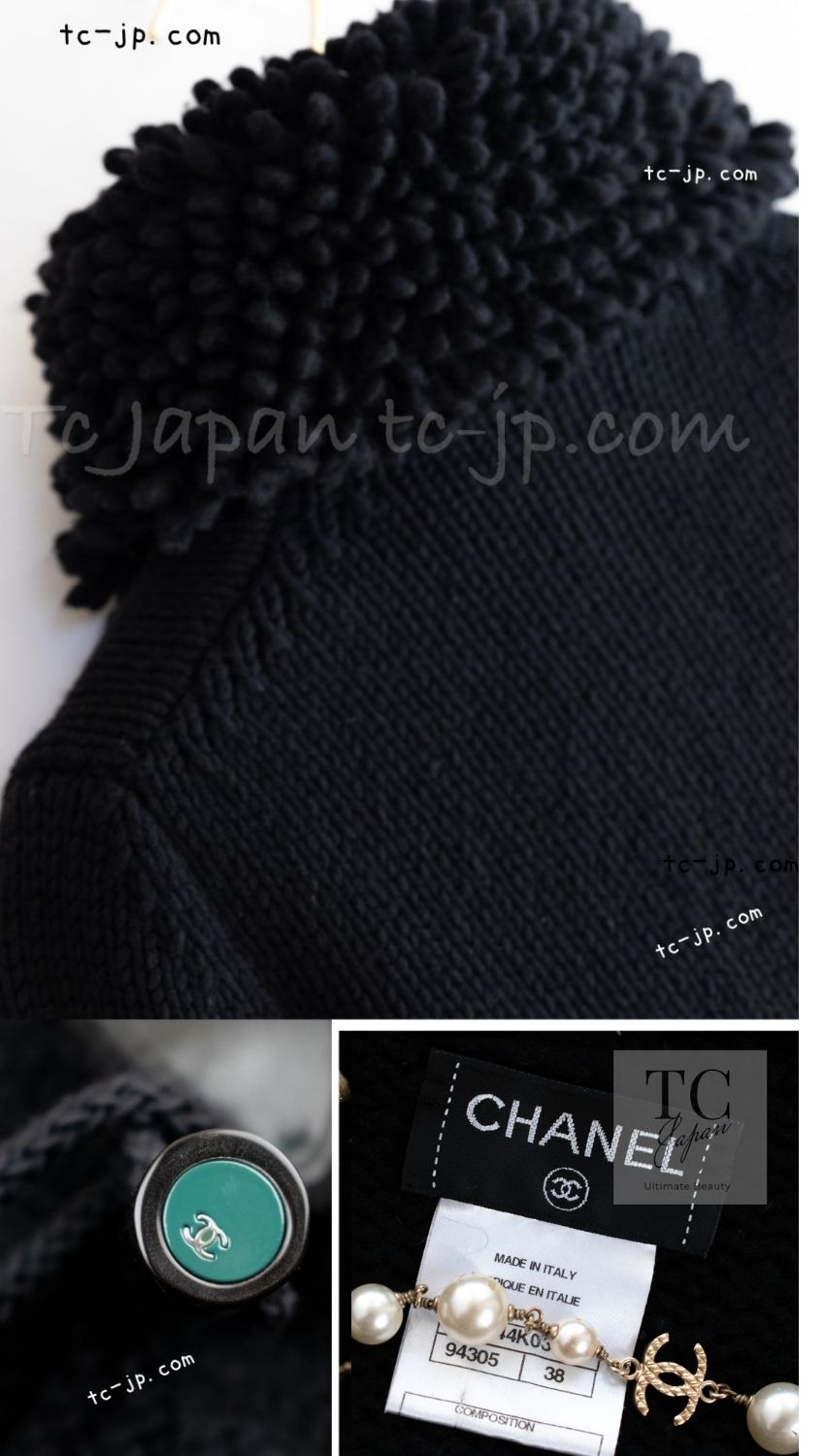 シャネル カーディガン ジャケット CHANEL 11A ブラック カシミヤ 100% 38 40