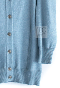 CHANEL 13C Baby Blue Cashmere Linen Super Soft Knit Cardigan 34 3