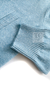 CHANEL 13C Baby Blue Cashmere Linen Super Soft Knit Cardigan 34 8
