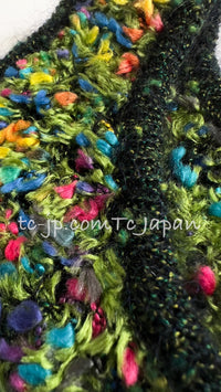 CHANEL 97A Vintage Green Multicolor Fantasy Knit Tops 38 40 シャネル ヴィンテージ グリーン マルチカラー ファンタジー ニット タンクトップ トップス