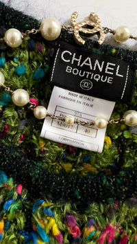 CHANEL 97A Vintage Green Multicolor Fantasy Knit Tops 38 40 シャネル ヴィンテージ グリーン マルチカラー ファンタジー ニット タンクトップ トップス