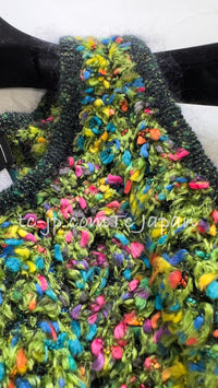 CHANEL 97A Vintage Green Multicolor Fantasy Knit Tops 38 40 シャネル ヴィンテージ グリーン マルチカラー ファンタジー ニット タンクトップ トップス
