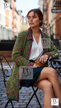 CHANEL 97A Vintage Green Multicolor Fantasy Knit Tops 38 40 シャネル ヴィンテージ グリーン マルチカラー ファンタジー ニット タンクトップ トップス - TC JAPAN