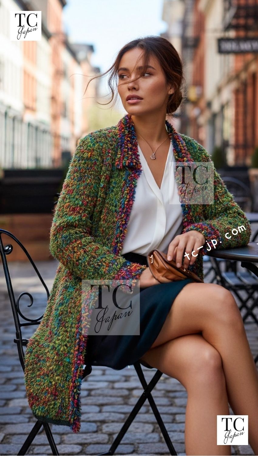 CHANEL 97A Vintage Green Multicolor Fantasy Knit Tops 38 40 シャネル ヴィンテージ グリーン マルチカラー ファンタジー ニット タンクトップ トップス - TC JAPAN