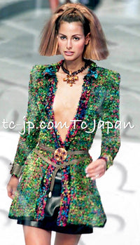 CHANEL 97A Vintage Green Multicolor Fantasy Knit Tops 38 40 シャネル ヴィンテージ グリーン マルチカラー ファンタジー ニット タンクトップ トップス - TC JAPAN