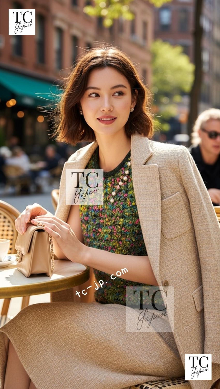 CHANEL 97A Vintage Green Multicolor Fantasy Knit Tops 38 40 シャネル ヴィンテージ グリーン マルチカラー ファンタジー ニット タンクトップ トップス