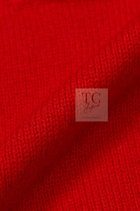 CHANEL 20C Coral Red Navy Brown Cashmere Knit Cardigan 38 シャネル コーラル レッド ネイビー ブラウン カシミア ニット カーディガン 即発