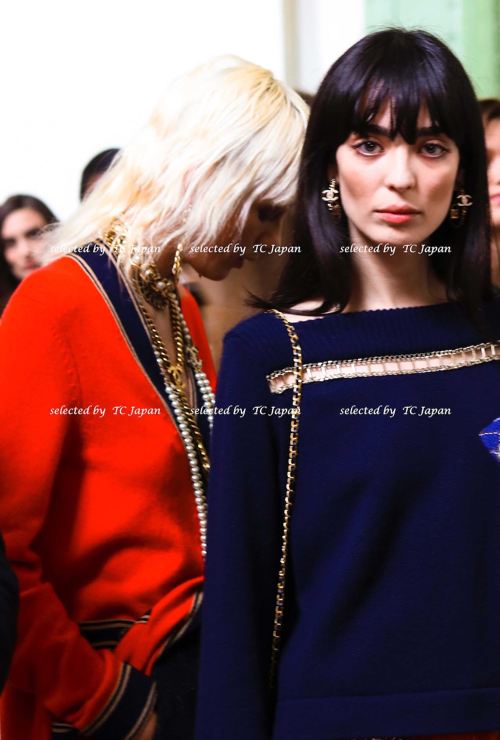 CHANEL 20C Coral Red Navy Brown Cashmere Knit Cardigan 38 シャネル コーラル レッド ネイビー ブラウン カシミア ニット カーディガン 即発