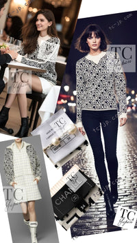 CHANEL 19N Black Ivory Logo Knit Tops Sweater 34 シャネル ブラック アイボリー ロゴ ニット トップス スウェット セーター 即発