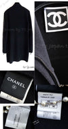 CHANEL 08A Black Wool Sport Knit CC Logo Zipper Coat Cardigan 36 シャネル ブラック ウール100 大きめ CC ロゴ ニット ロング カーディガン コート 即発