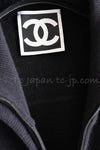 CHANEL 08A Black Wool Sport Knit CC Logo Zipper Coat Cardigan 36 シャネル ブラック ウール100 大きめ CC ロゴ ニット ロング カーディガン コート 即発