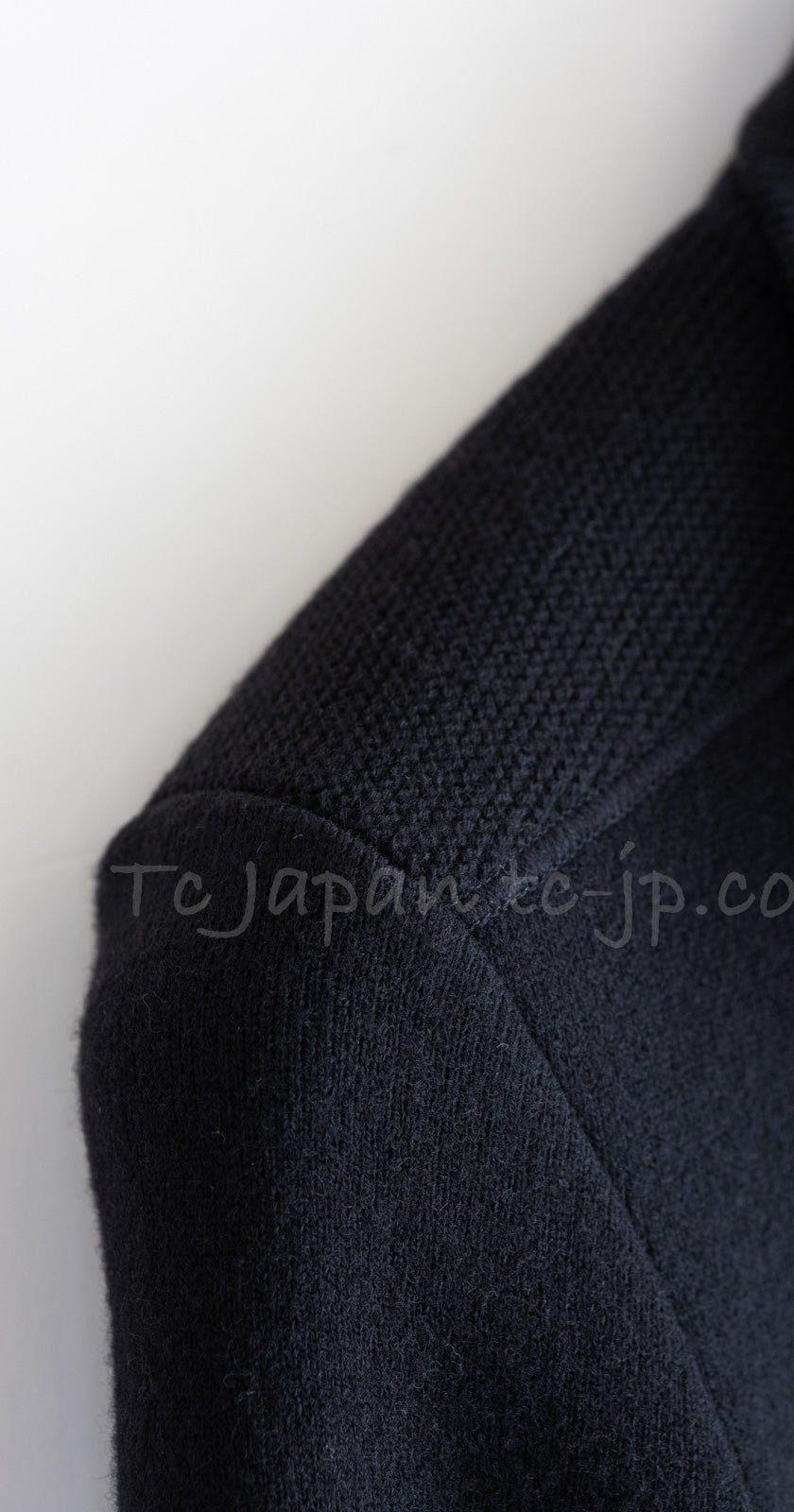 シャネル カーディガン コート CHANEL ブラック ウール100 大きめ CC