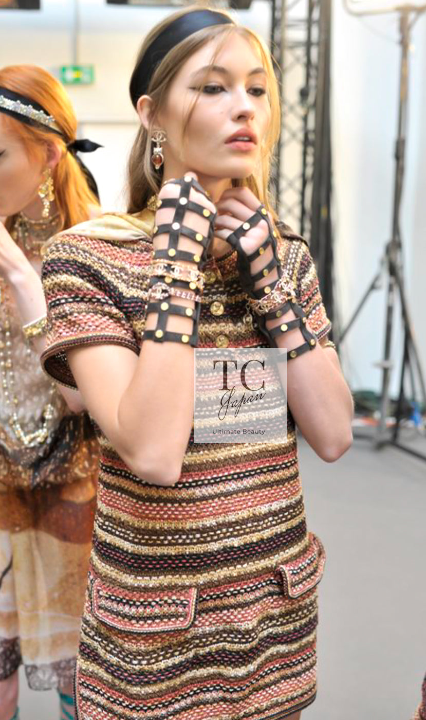 CHANEL 18C Beige Peach Knit Dress 42 シャネル ベージュ ピーチ ニット ワンピース 即発