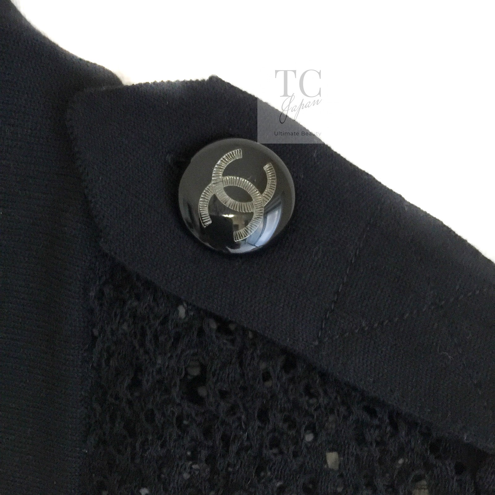 CHANEL 16S Black Cotton Knit Cardigan 38 シャネル ブラック コットン ニット カーディガン 即発