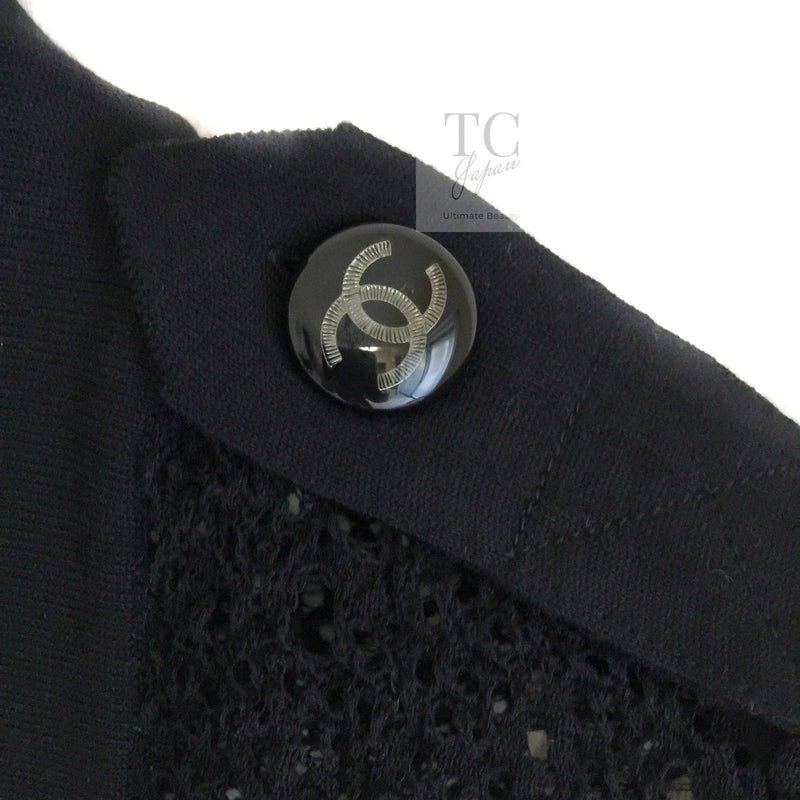 CHANEL 16S Black Cotton Knit Cardigan 38 シャネル ブラック コットン ニット カーディガン 即発