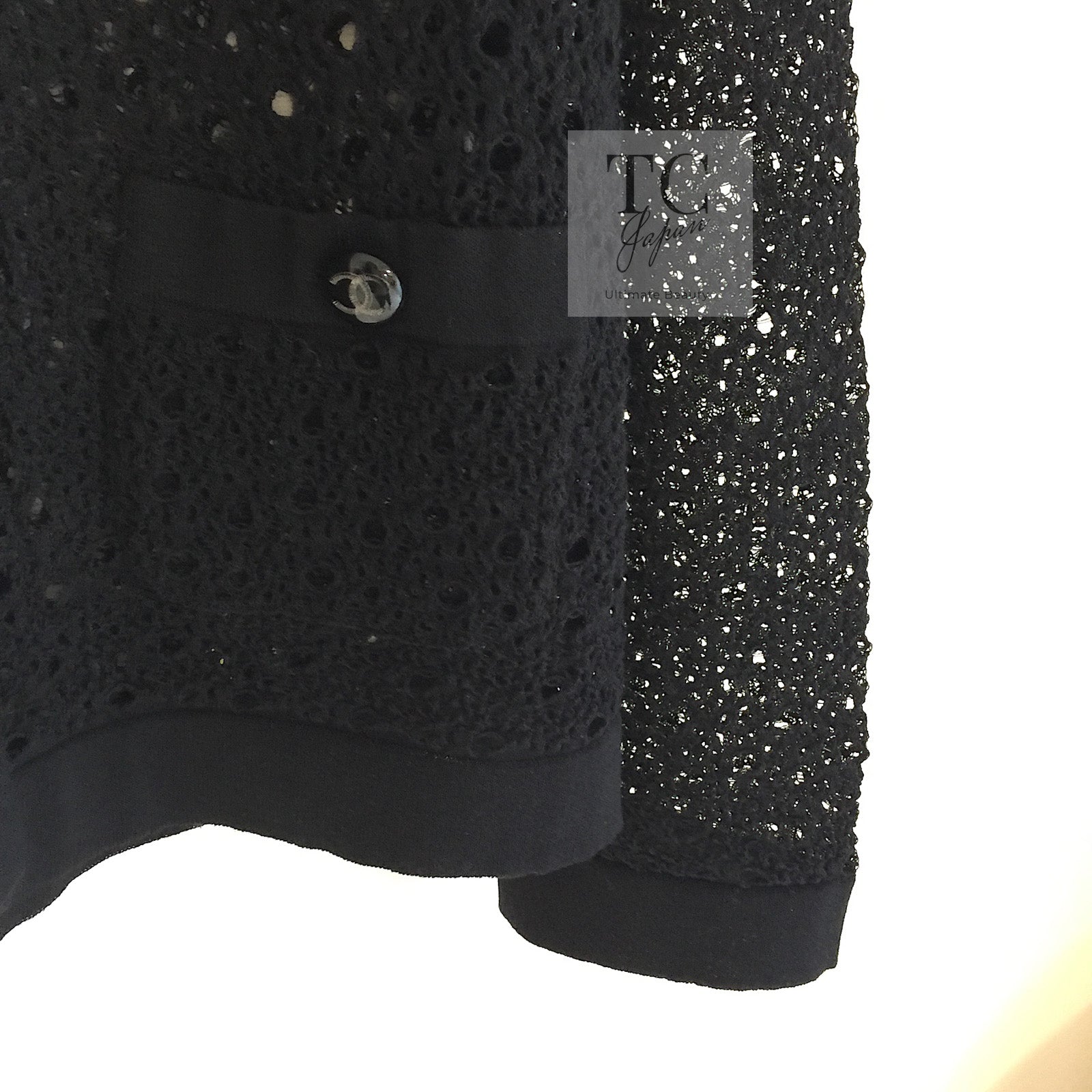 CHANEL 16S Black Cotton Knit Cardigan 38 シャネル ブラック コットン ニット カーディガン 即発