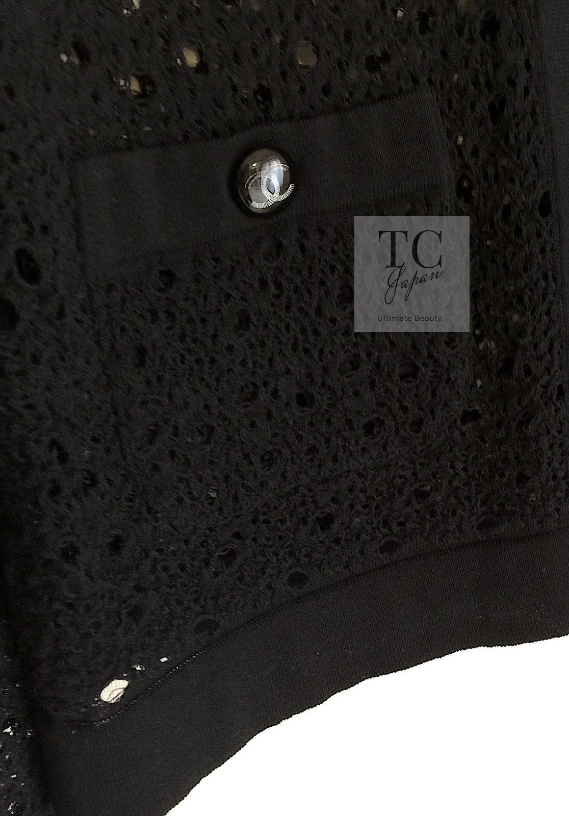 CHANEL 16S Black Cotton Knit Cardigan 38 シャネル ブラック コットン ニット カーディガン 即発