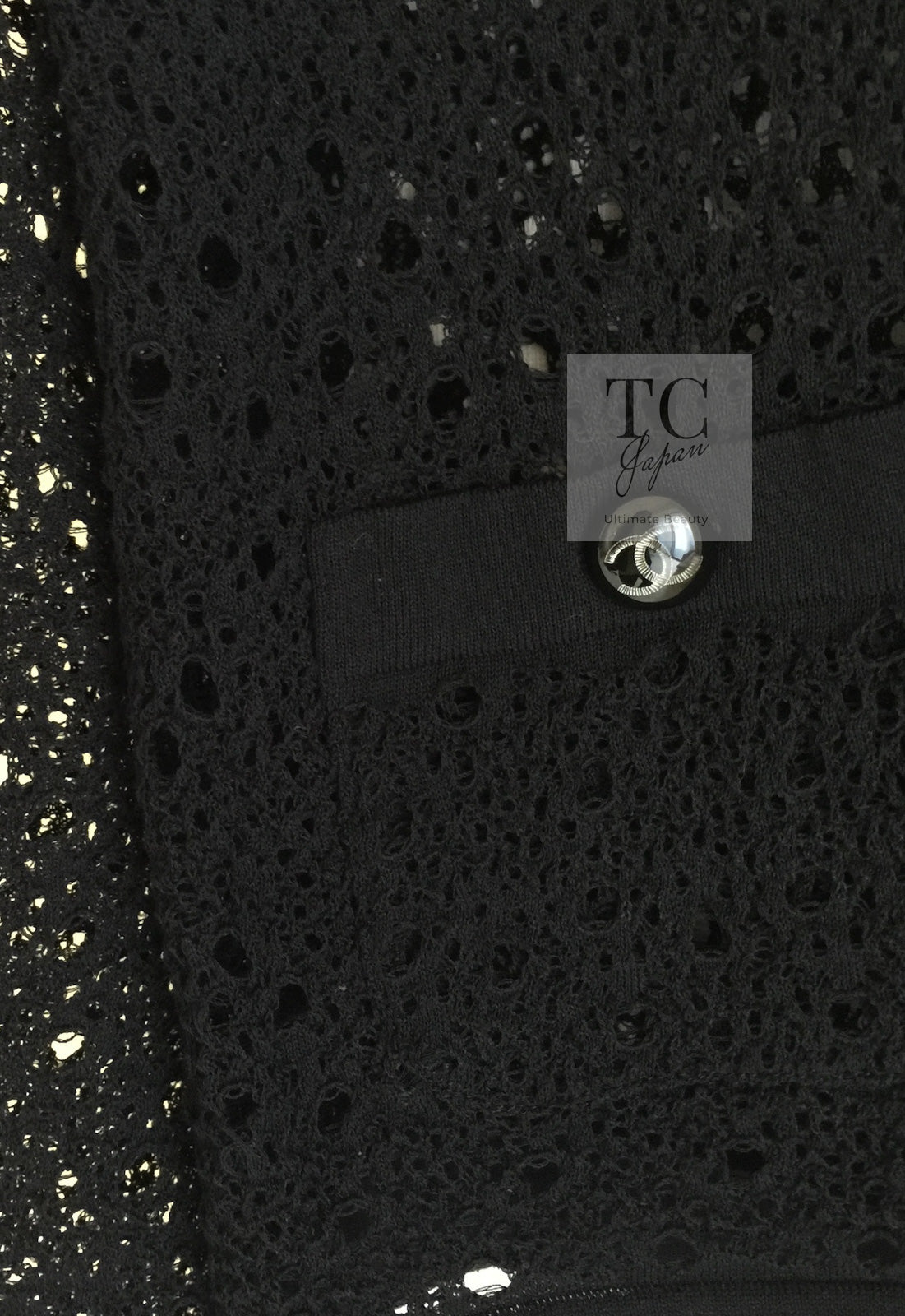 CHANEL 16S Black Cotton Knit Cardigan 38 シャネル ブラック コットン ニット カーディガン 即発