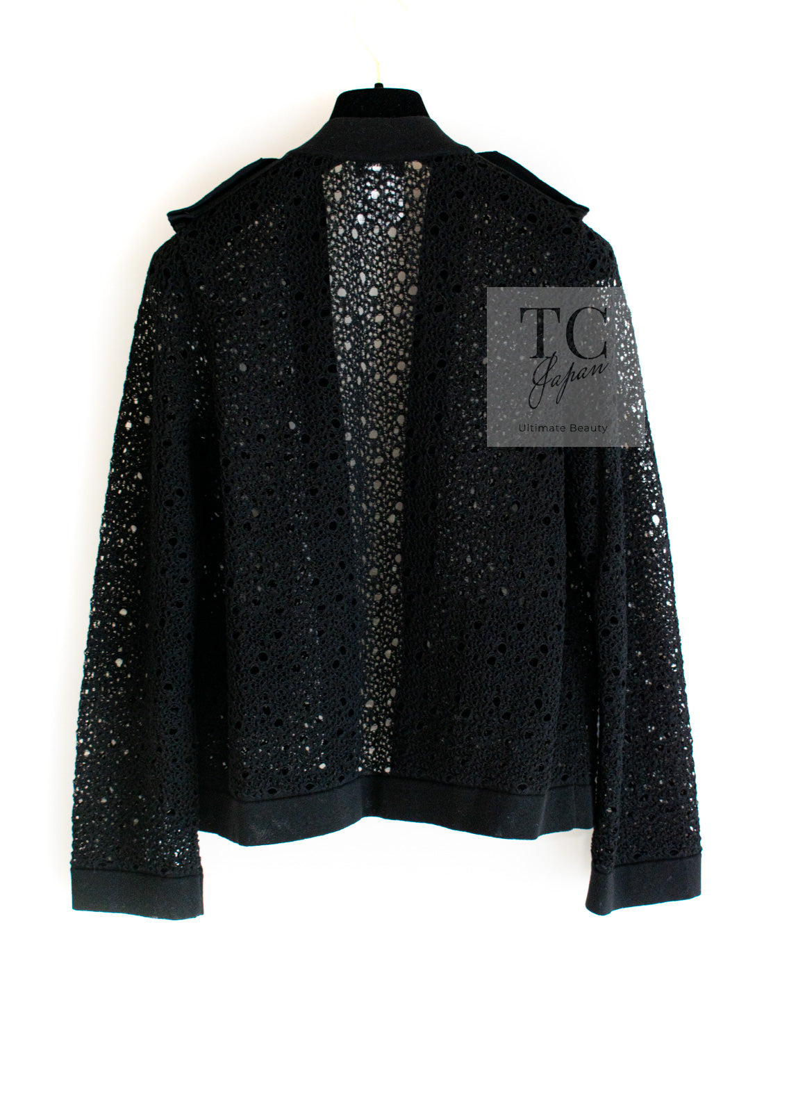 CHANEL 16S Black Cotton Knit Cardigan 38 シャネル ブラック コットン ニット カーディガン 即発