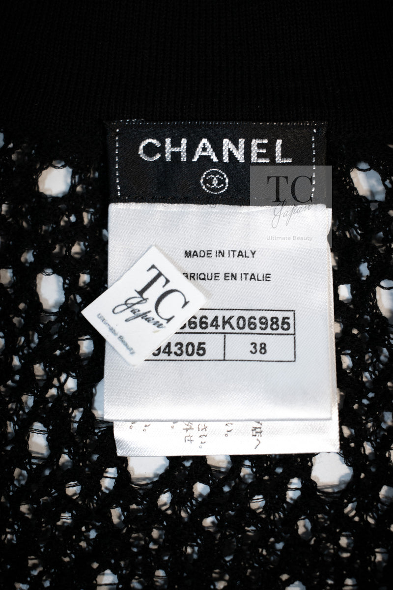 CHANEL 16S Black Cotton Knit Cardigan 38 シャネル ブラック コットン ニット カーディガン 即発