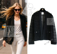 CHANEL 16S Black Cotton Knit Cardigan 38 シャネル ブラック コットン ニット カーディガン 即発