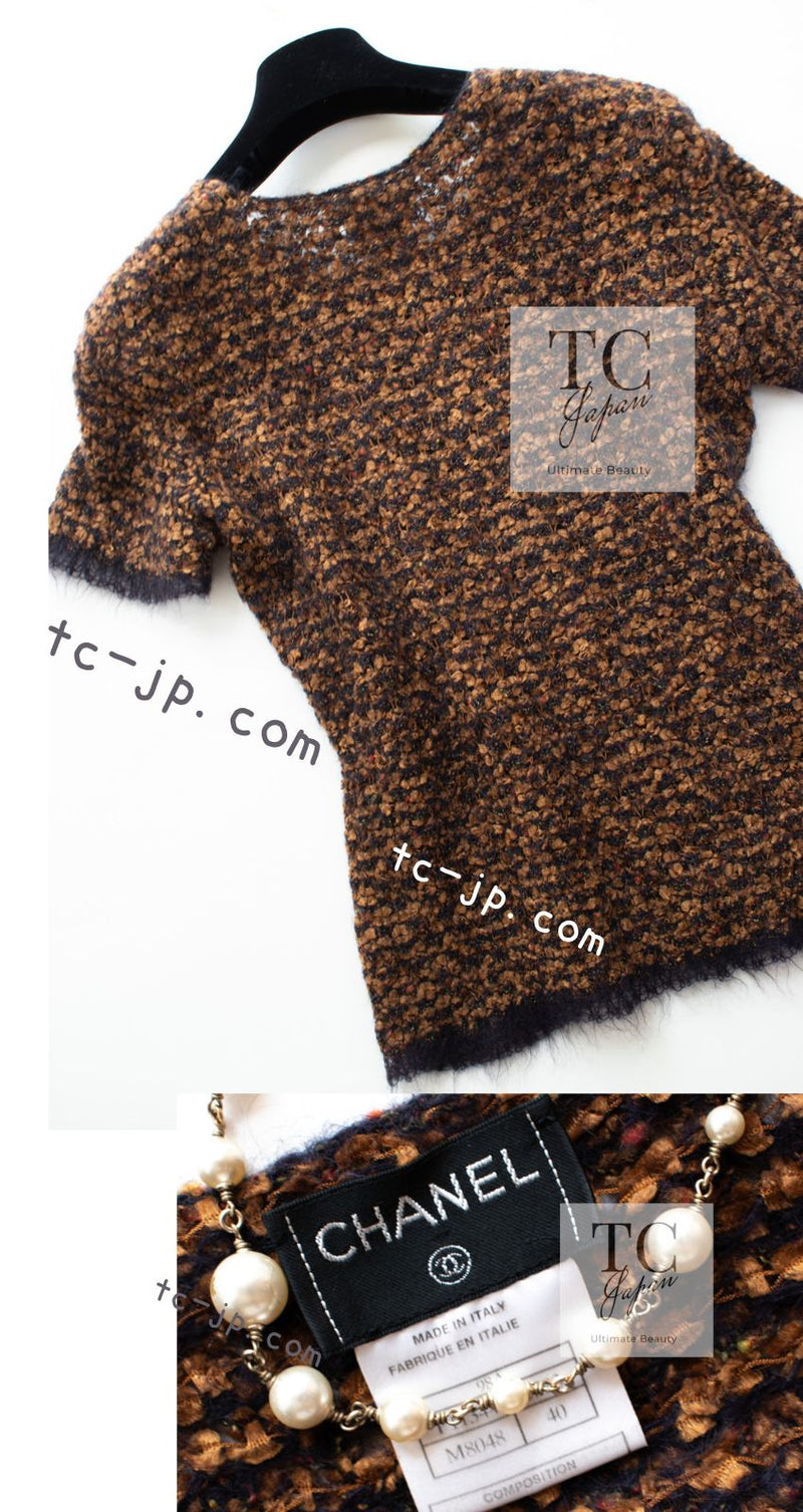 CHANEL 98A Vintage Brown Mohair Wool Blend Sweater Tops 40 シャネル ヴィンテージ ブラウン モヘア ウール セーター トップス 即発