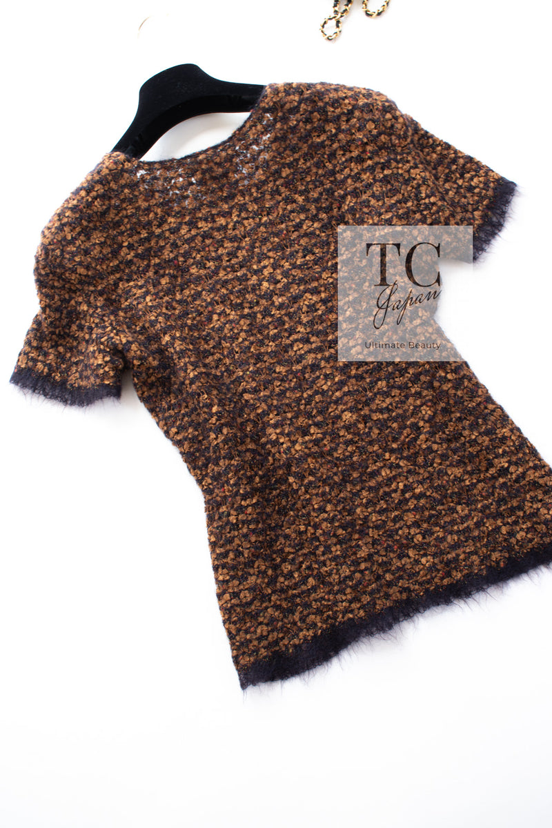 CHANEL 98A Vintage Brown Mohair Wool Blend Sweater Tops 40 シャネル ヴィンテージ ブラウン モヘア ウール セーター トップス 即発