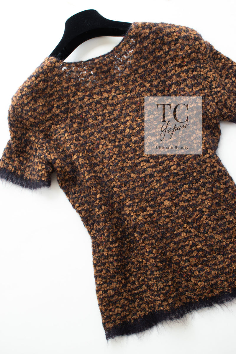 CHANEL 98A Vintage Brown Mohair Wool Blend Sweater Tops 40 シャネル ヴィンテージ ブラウン モヘア ウール セーター トップス 即発