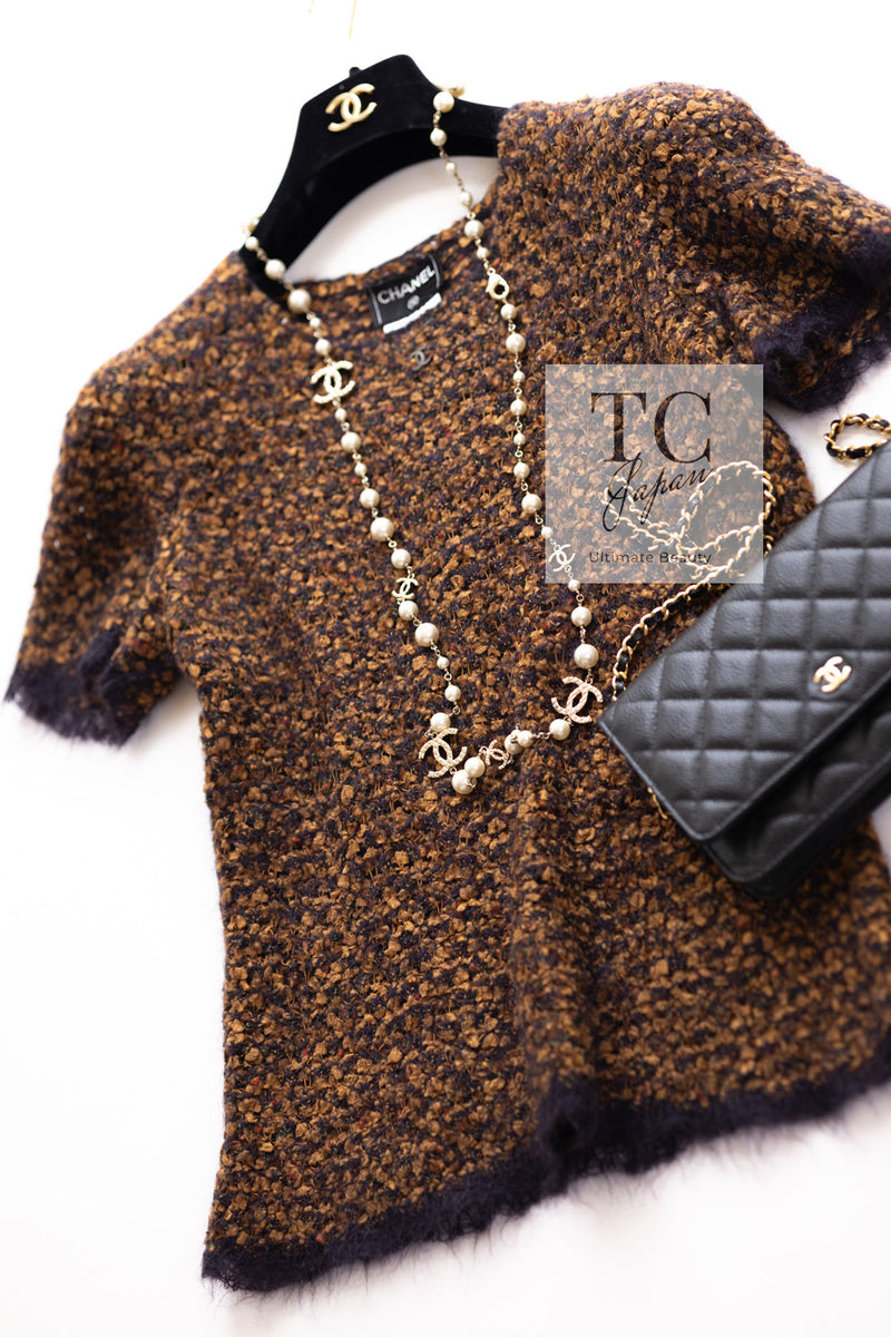 CHANEL 98A Vintage Brown Mohair Wool Blend Sweater Tops 40 シャネル ヴィンテージ ブラウン モヘア ウール セーター トップス 即発