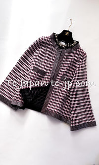 CHANEL 11S Pink Rhinestone Trim Cashmere Knit Jacket Cardigan 38 シャネル ピンク 豪華 ラインストーン カシミア ニット ジャケット カーディガン 即発