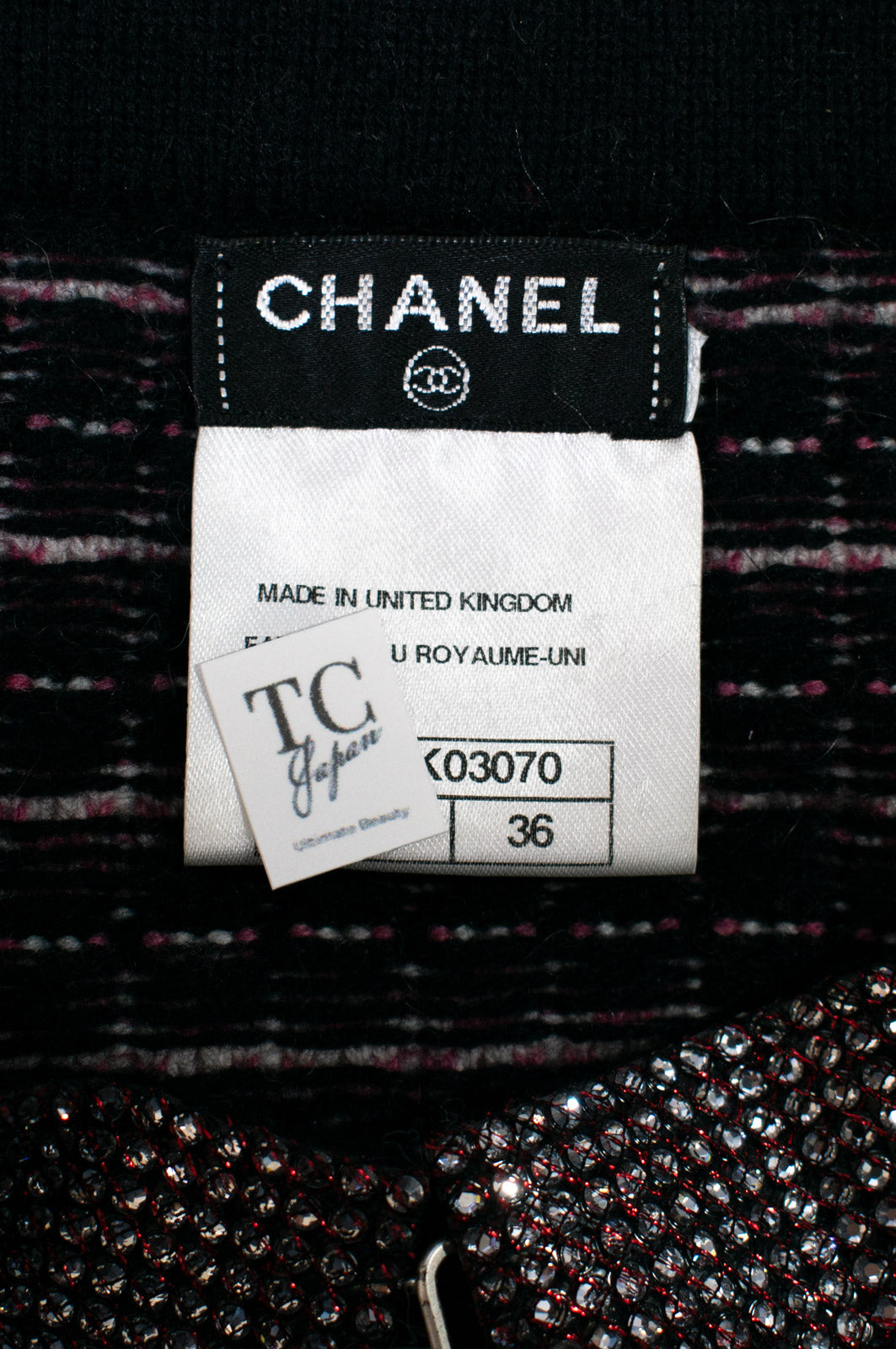 CHANEL 11S Pink Rhinestone Trim Cashmere Knit Jacket Cardigan 36 38 40 50 シャネル ピンク 豪華 ラインストーン カシミア ニット ジャケット カーディガン 即発 - TC JAPAN